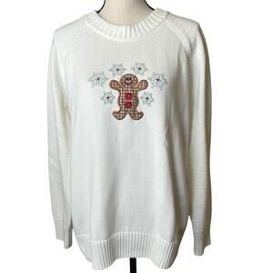 Artisans Apparel Vintage Gingerbread Christmas Sweater Size Large Cottagecore